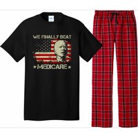 American Flag Retro We Finally Beat Medicare Funny Biden Pajama Set