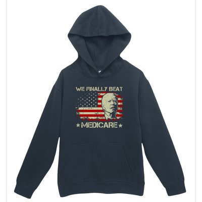 American Flag Retro We Finally Beat Medicare Funny Biden Urban Pullover Hoodie