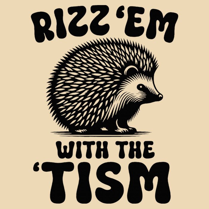 Autism Funny Rizz Em With The Tism Meme Autistic Hodgehog Drawstring Bag