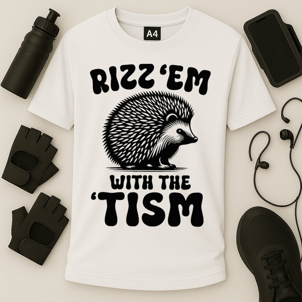 Autism Funny Rizz Em With The Tism Meme Autistic Hodgehog Cooling Performance Crew T-Shirt