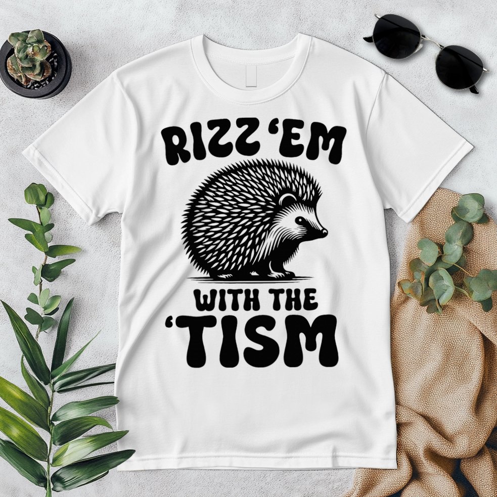 Autism Funny Rizz Em With The Tism Meme Autistic Hodgehog Premium T-Shirt