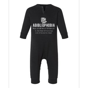 Abibliophobia Funny Reading Bookworm Reader Gift Infant Fleece One Piece