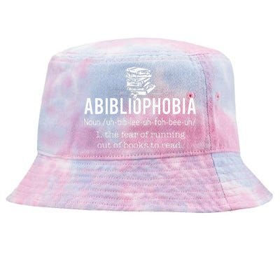 Abibliophobia Funny Reading Bookworm Reader Gift Tie-Dyed Bucket Hat