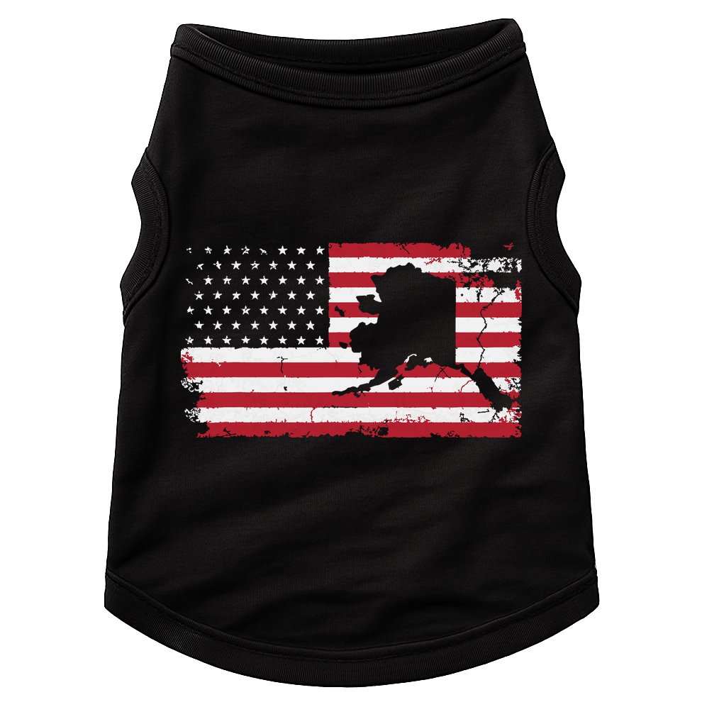 American Flag Retro Alaska 4th Of July Vintage Gift Usa Doggie Tank