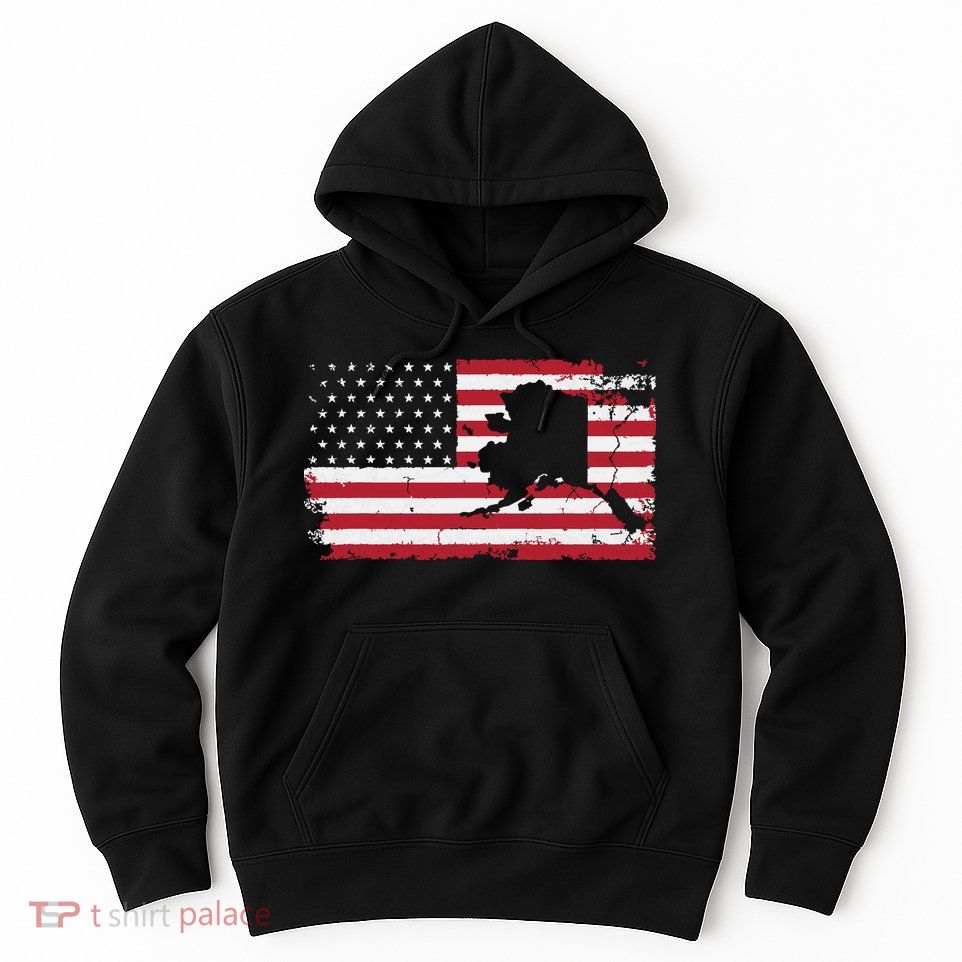 American Flag Retro Alaska 4th Of July Vintage Gift Usa Hoodie