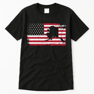 American Flag Retro Alaska 4th Of July Vintage Gift Usa Tall T-Shirt