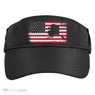 American Flag Retro Alaska 4th Of July Vintage Gift Usa Adult Drive Performance Visor