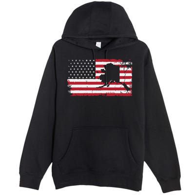 American Flag Retro Alaska 4th Of July Vintage Gift Usa Premium Pullover Hoodie
