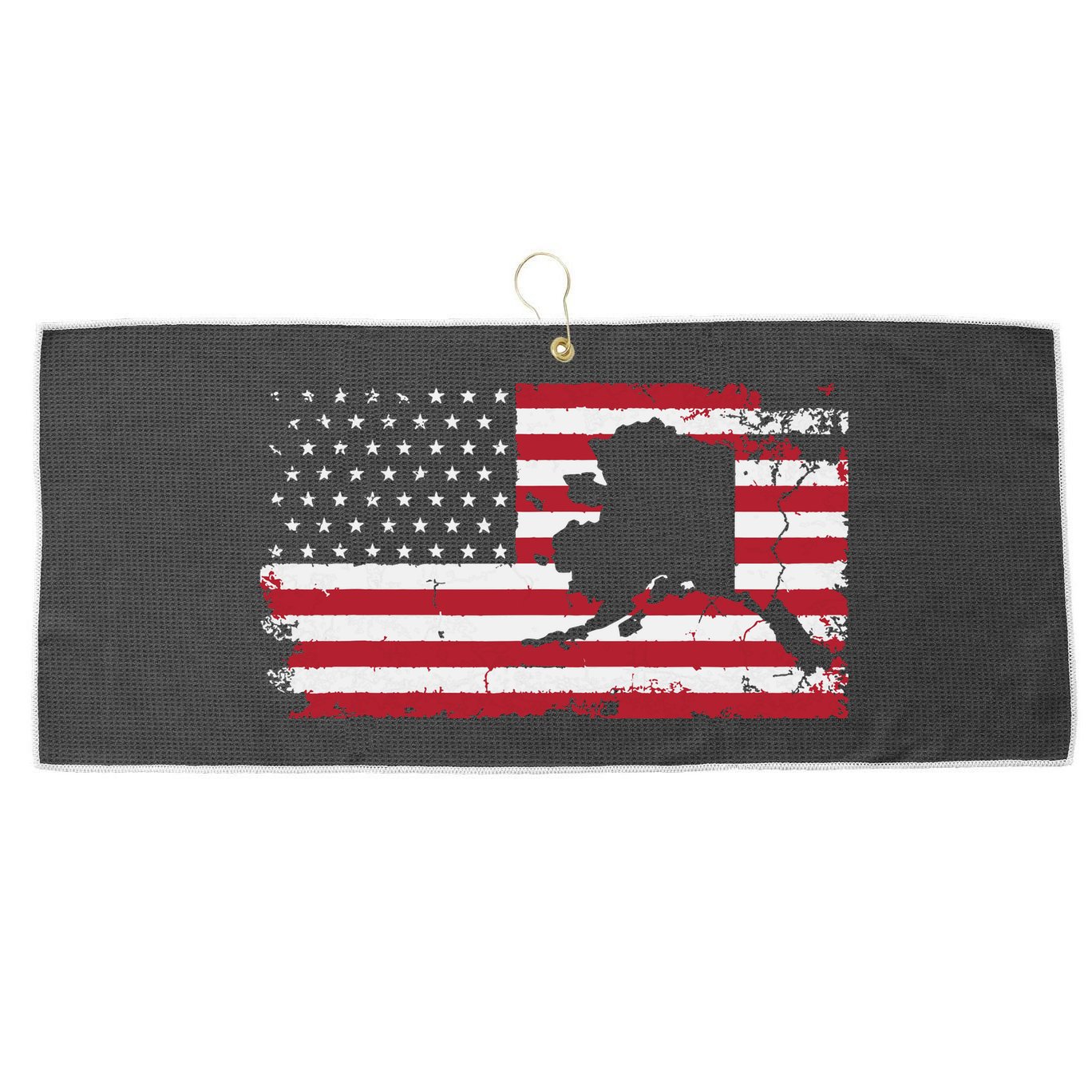 American Flag Retro Alaska 4th Of July Vintage Gift Usa Large Microfiber Waffle Golf Towel
