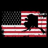 American Flag Retro Alaska 4th Of July Vintage Gift Usa Womens T-Shirt