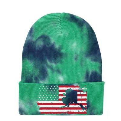 American Flag Retro Alaska 4th Of July Vintage Gift Usa Tie Dye 12in Knit Beanie