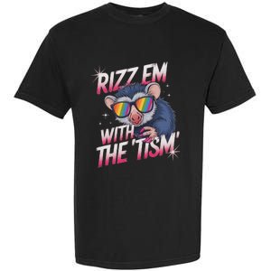 Autism Funny Rizz Em With The Tism Meme Autistic Racoon Garment-Dyed Heavyweight T-Shirt