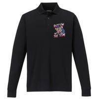 Autism Funny Rizz Em With The Tism Meme Autistic Racoon Performance Long Sleeve Polo