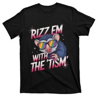 Autism Funny Rizz Em With The Tism Meme Autistic Racoon T-Shirt