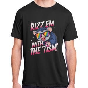 Autism Funny Rizz Em With The Tism Meme Autistic Racoon Adult ChromaSoft Performance T-Shirt