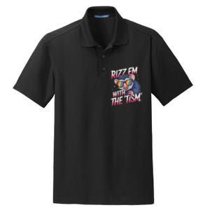 Autism Funny Rizz Em With The Tism Meme Autistic Racoon Dry Zone Grid Polo