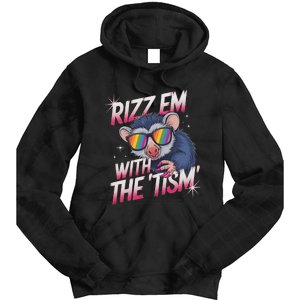 Autism Funny Rizz Em With The Tism Meme Autistic Racoon Tie Dye Hoodie