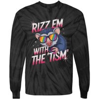 Autism Funny Rizz Em With The Tism Meme Autistic Racoon Tie-Dye Long Sleeve Shirt