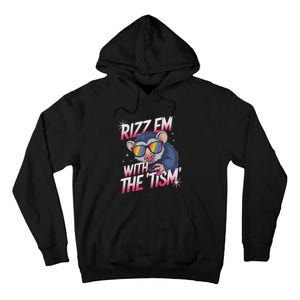 Autism Funny Rizz Em With The Tism Meme Autistic Racoon Tall Hoodie