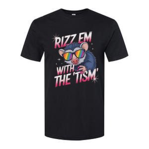 Autism Funny Rizz Em With The Tism Meme Autistic Racoon Softstyle CVC T-Shirt