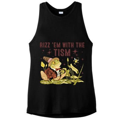 Autism Funny Rizz Em With The Tism Meme Autistic Frog Funny Gift Ladies PosiCharge Tri-Blend Wicking Tank