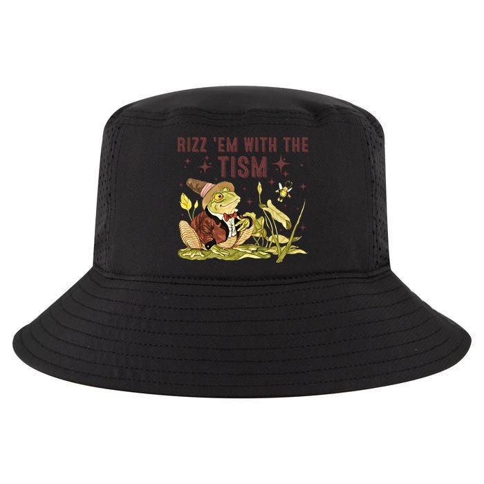 Autism Funny Rizz Em With The Tism Meme Autistic Frog Funny Gift Cool Comfort Performance Bucket Hat