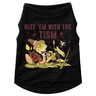 Autism Funny Rizz Em With The Tism Meme Autistic Frog Funny Gift Doggie Tank