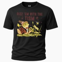 Autism Funny Rizz Em With The Tism Meme Autistic Frog Funny Gift Cooling Performance Crew T-Shirt