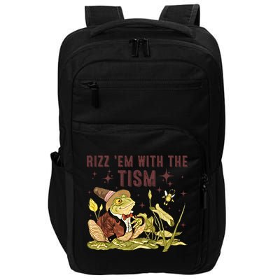 Autism Funny Rizz Em With The Tism Meme Autistic Frog Funny Gift Impact Tech Backpack