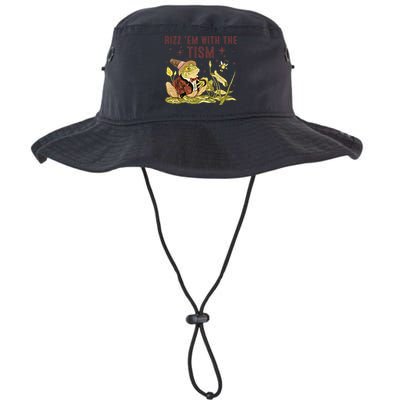 Autism Funny Rizz Em With The Tism Meme Autistic Frog Funny Gift Bucket Hat