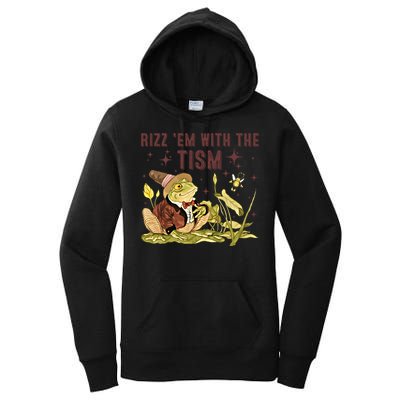 Autism Funny Rizz Em With The Tism Meme Autistic Frog Funny Gift Women's Pullover Hoodie