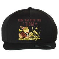 Autism Funny Rizz Em With The Tism Meme Autistic Frog Funny Gift Wool Snapback Cap
