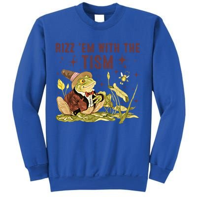 Autism Funny Rizz Em With The Tism Meme Autistic Frog Funny Gift Sweatshirt