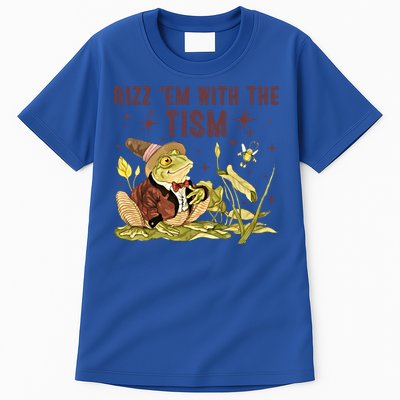 Autism Funny Rizz Em With The Tism Meme Autistic Frog Funny Gift Tall T-Shirt