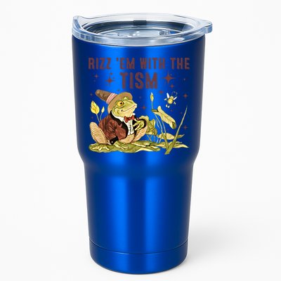 Autism Funny Rizz Em With The Tism Meme Autistic Frog Funny Gift Tumbler