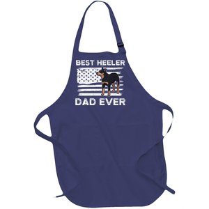 American Flag Red Blue Heeler Dad Gift Australian Cattle Dog Full-Length Apron With Pockets