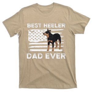 American Flag Red Blue Heeler Dad Gift Australian Cattle Dog T-Shirt