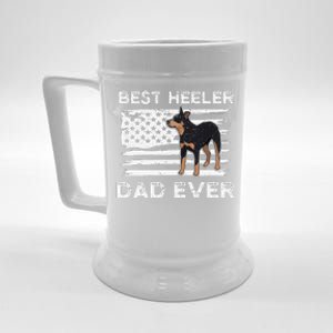 American Flag Red Blue Heeler Dad Gift Australian Cattle Dog Beer Stein