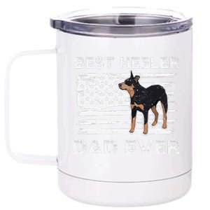 American Flag Red Blue Heeler Dad Gift Australian Cattle Dog 12 oz Stainless Steel Tumbler Cup