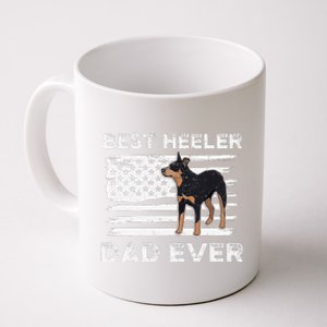 American Flag Red Blue Heeler Dad Gift Australian Cattle Dog Coffee Mug