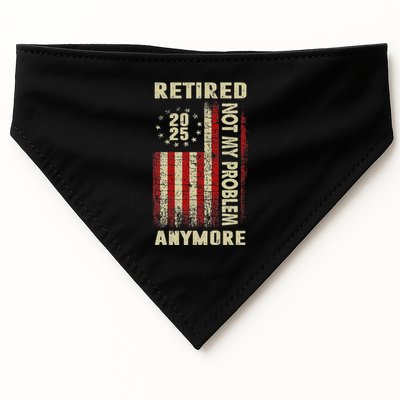 American Flag Retired 2025 Not My Problem Anymore USA-Made Doggie Bandana