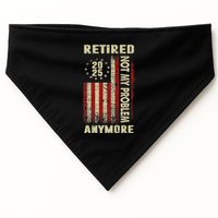 American Flag Retired 2025 Not My Problem Anymore USA-Made Doggie Bandana