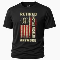 American Flag Retired 2025 Not My Problem Anymore Performance Shirt