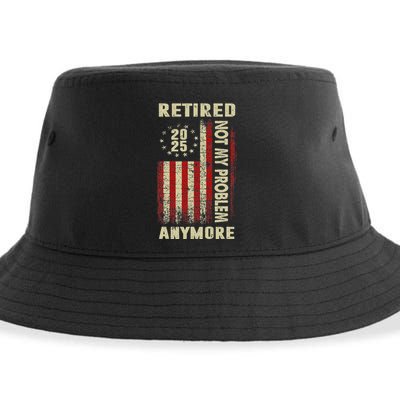 American Flag Retired 2025 Not My Problem Anymore Sustainable Bucket Hat