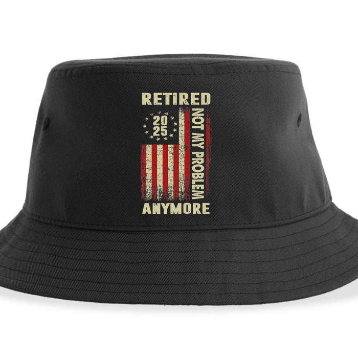 American Flag Retired 2025 Not My Problem Anymore Sustainable Bucket Hat
