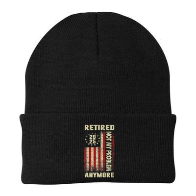 American Flag Retired 2025 Not My Problem Anymore Beanie
