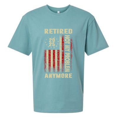American Flag Retired 2025 Not My Problem Anymore Sueded Cloud Jersey T-Shirt