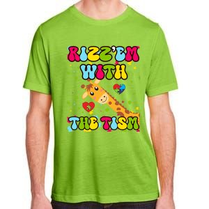 Autism Funny Rizz Em With The Tism Meme Autistic Giraffe Gift Adult ChromaSoft Performance T-Shirt