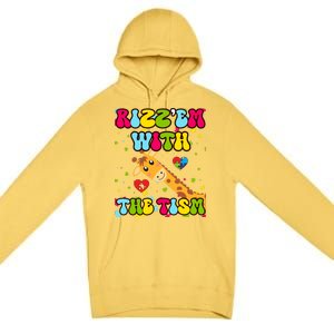 Autism Funny Rizz Em With The Tism Meme Autistic Giraffe Gift Premium Pullover Hoodie