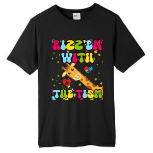 Autism Funny Rizz Em With The Tism Meme Autistic Giraffe Gift Tall Fusion ChromaSoft Performance T-Shirt